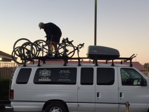 Lon Loading Bikes at Dawn